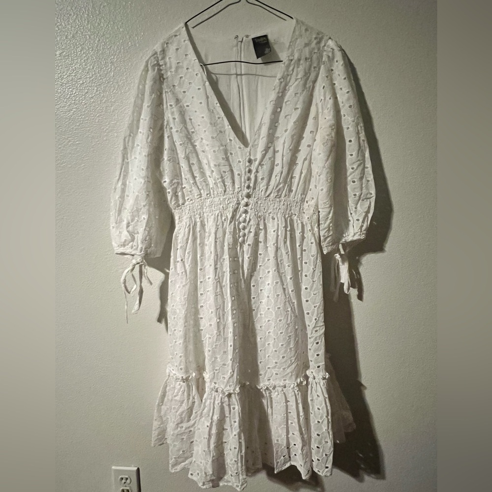 White midi cotton dress